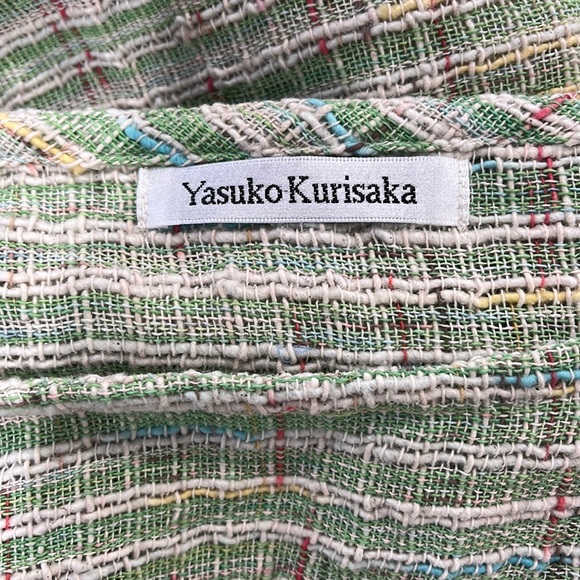 Yasuko Kurisaka Amy Cotton Woven Artisan Knit Pullover Asymmetric Tunic Top - Picture 8 of 8